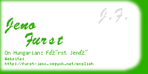 jeno furst business card